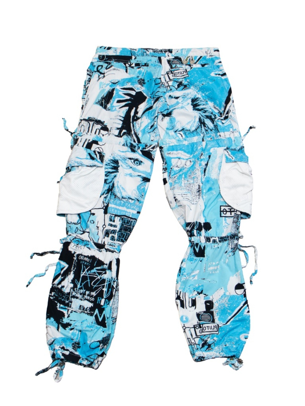 Roberto Cavalli Freedom Cargo Pants Blue Graphic Print Utility Joggers Size 42 - Picture 4 of 11